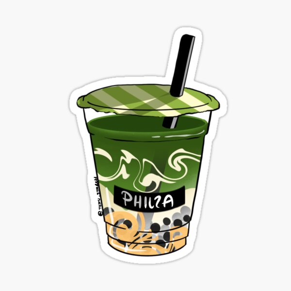 Philza Minecraft Bubble Tea Large Sticker