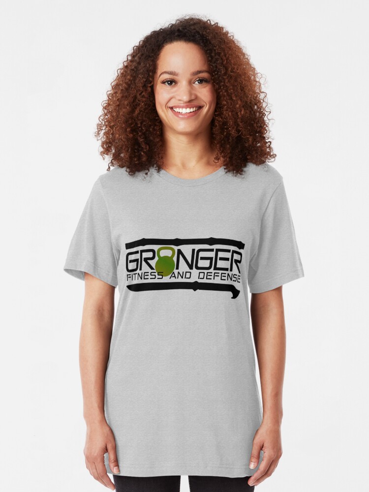 Alternate view of Green Full Logo for Granger Fitness and Defense Slim Fit T-Shirt