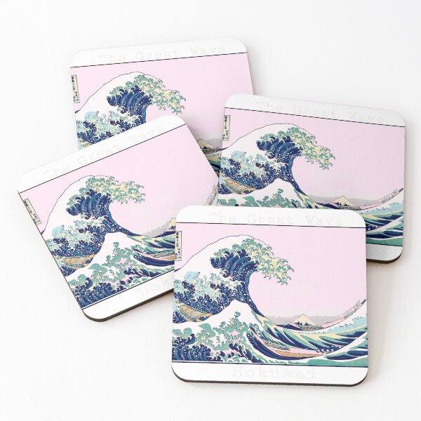 Item preview, The Great Wave Pink Lo Fi Pastels designed and sold by catifex.