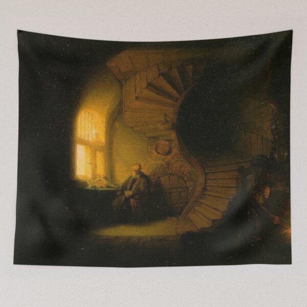 Item preview, Philosopher in meditation, by Rembrandt Harmenszoon van Rijn  designed and sold by JustContemplate.