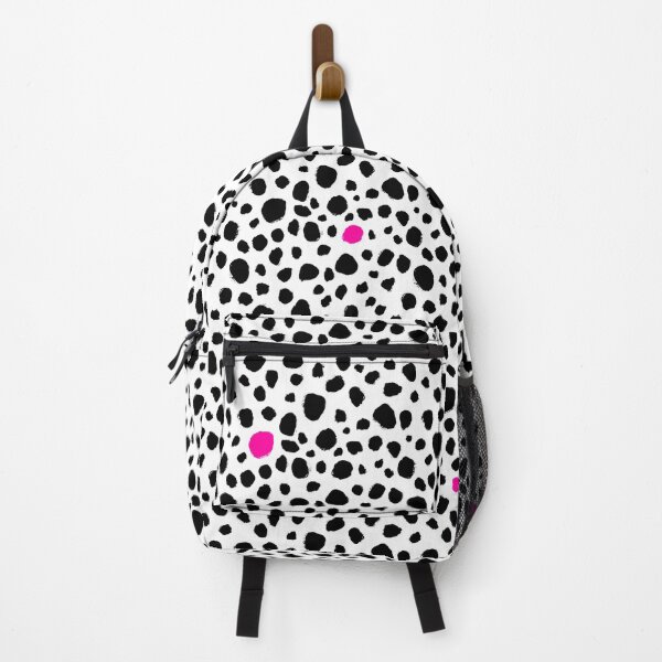 Item preview, Dalmatian Spots - Handmade Dots - Animal Print - Black and White with Pops of Color - Pink Magenta designed and sold by nancyelias.