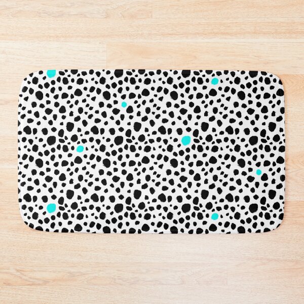 Item preview, Dalmatian Spots - Handmade Dots - Animal Print - Black and White with Pops of Color - Mint Blue designed and sold by nancyelias.