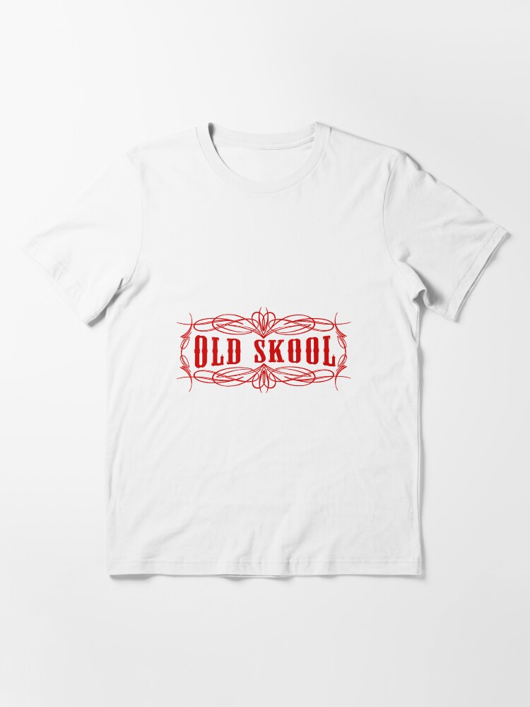 Alternative Ansicht von Old Skool Nadelstreifen-Design in Rot Essential T-Shirt