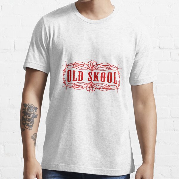Old Skool Nadelstreifen-Design in Rot Essential T-Shirt