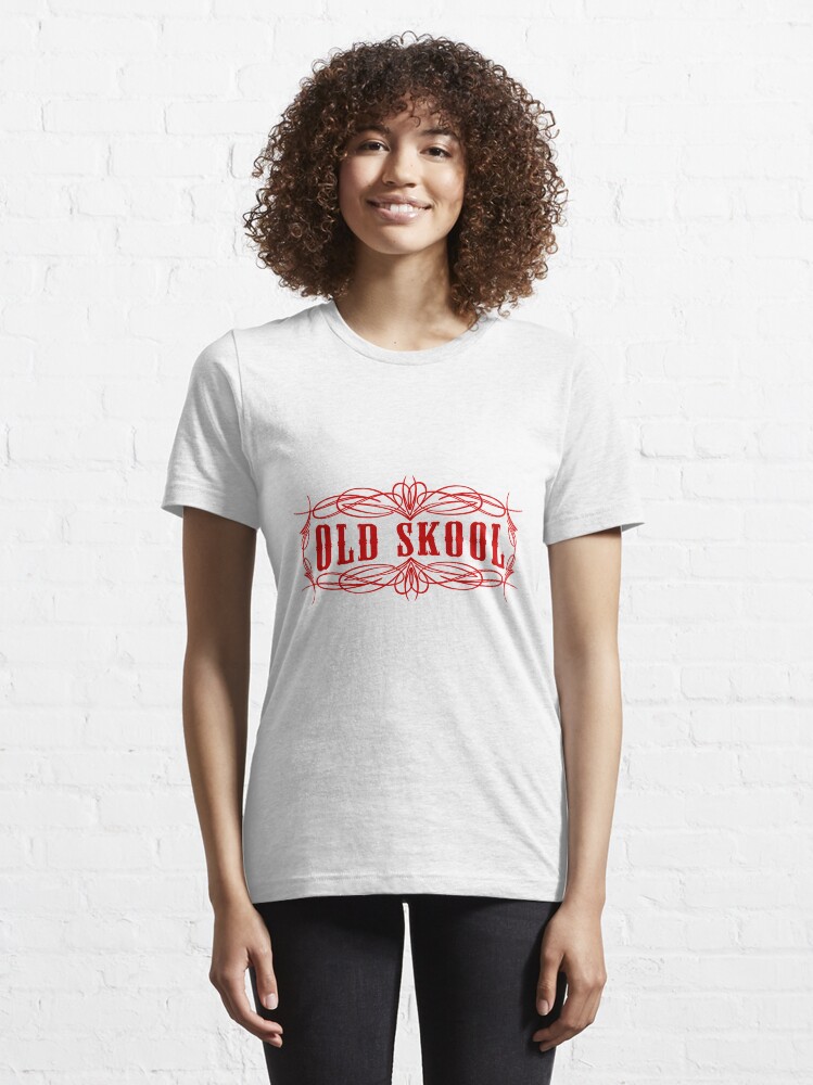 Alternative Ansicht von Old Skool Nadelstreifen-Design in Rot Essential T-Shirt