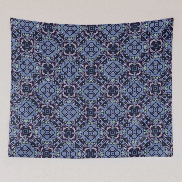 Item preview, Cosmic Carnival Blue Green Pink Purple Black Pattern designed and sold by Sector18.