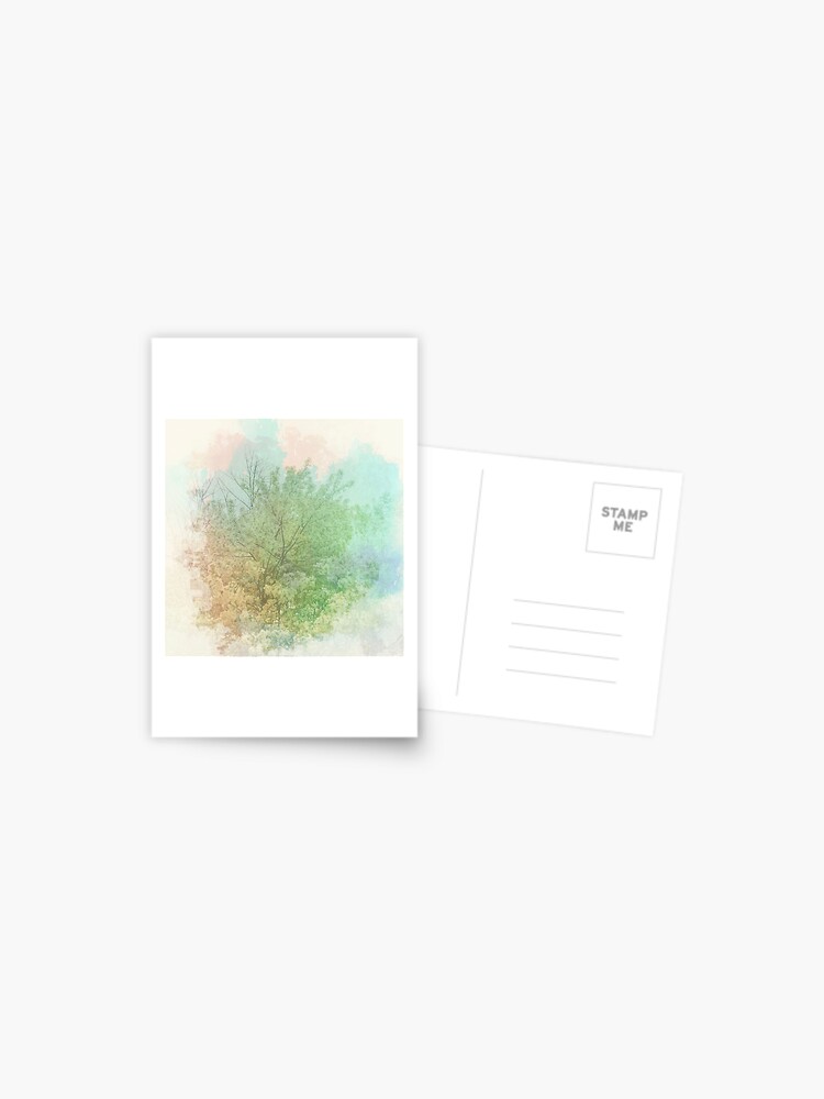 Thumbnail 1 of 2, Postcard, Pastel Spring - Dreamy Crab Apple Tree designed and sold by OneDayArt.