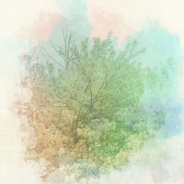 Artwork thumbnail, Pastel Spring - Dreamy Crab Apple Tree by OneDayArt