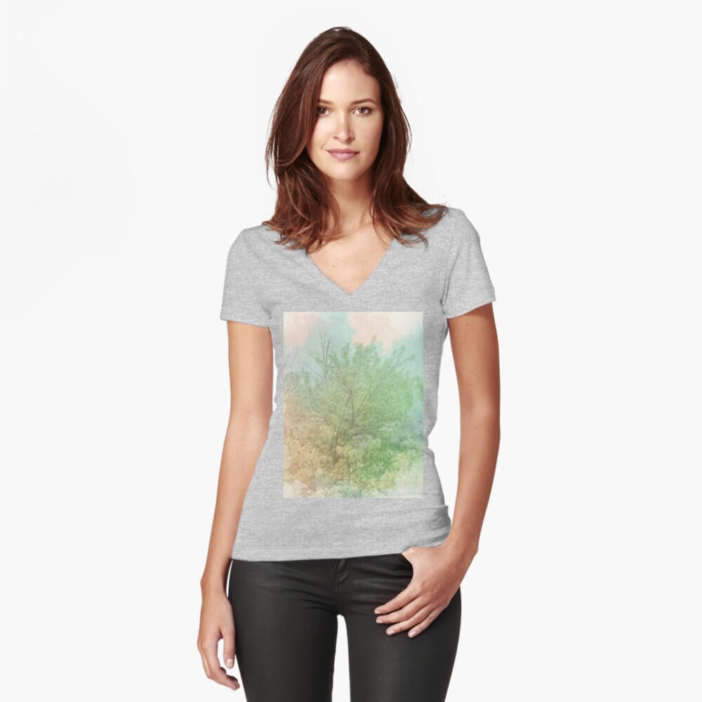 Item preview, Fitted V-Neck T-Shirt designed and sold by OneDayArt.