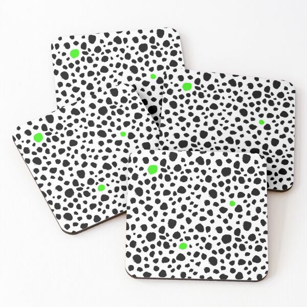 Item preview, Dalmatian Spots - Handmade Dots - Animal Print - Black and White with Pops of Color - Green designed and sold by nancyelias.