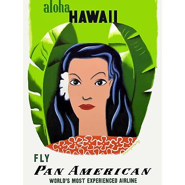 1953 Aloha HAWAII Pan American Airlines Advertising Poster | Poster