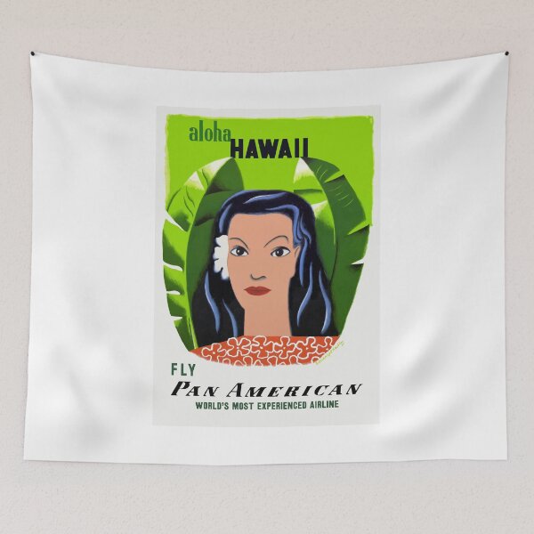 Item preview, 1953 Aloha HAWAII Pan American Airlines Advertising Poster designed and sold by retrographics.