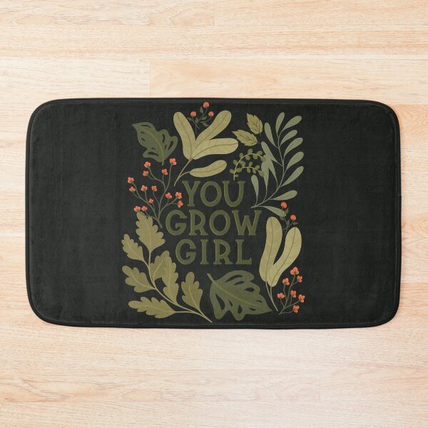 Item preview, You Grow Girl - Botanical Art Quote Dark Grey designed and sold by Kit Cronk.