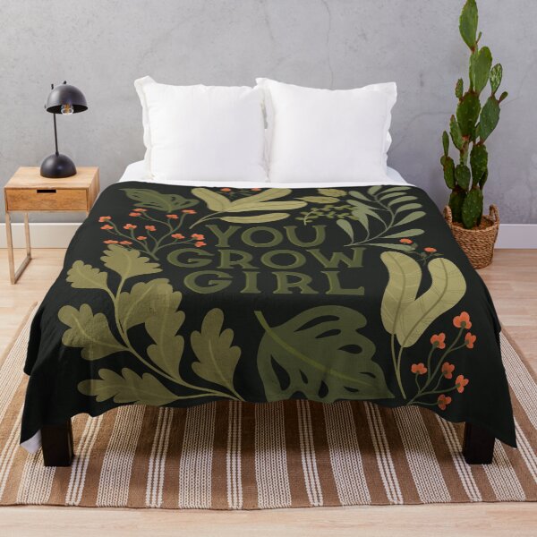 Item preview, You Grow Girl - Botanical Art Quote Dark Grey designed and sold by Kit Cronk.