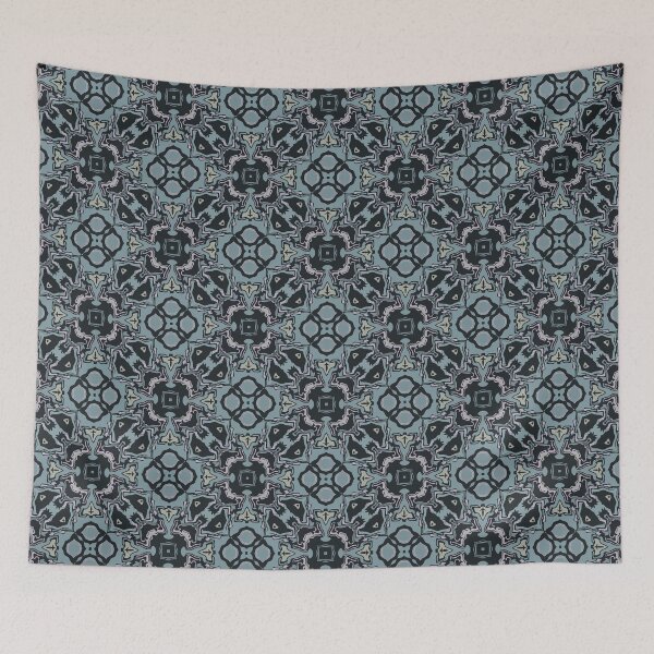 Item preview, Cosmic Carnival Green Blue Pink Dark Black Pattern designed and sold by Sector18.