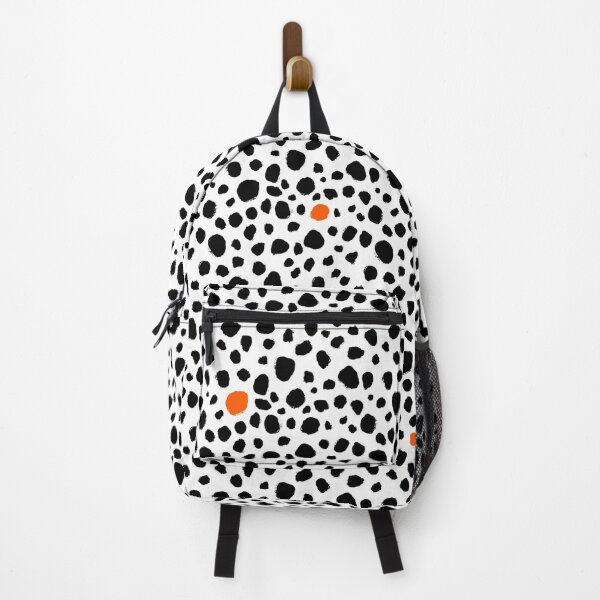 Item preview, Dalmatian Spots - Handmade Dots - Animal Print - Black and White with Pops of Color - Orange designed and sold by nancyelias.