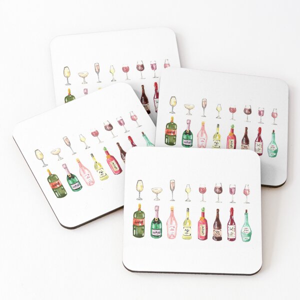 Item preview, Wine Bottles and Glasses designed and sold by SaltandPaper.