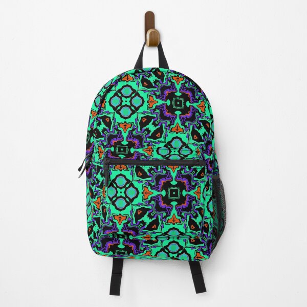 Item preview, Cosmic Carnival Green Purple Orange Blue Black Pattern designed and sold by Sector18.