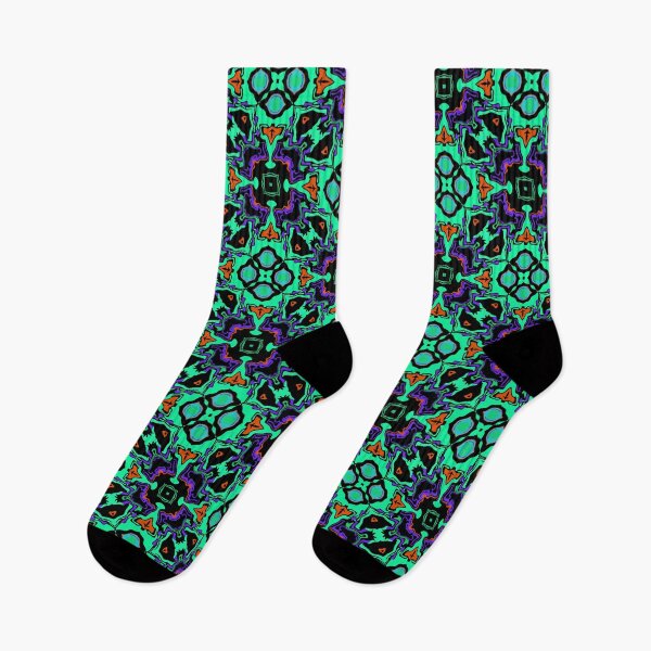 Item preview, Cosmic Carnival Green Purple Orange Blue Black Pattern designed and sold by Sector18.