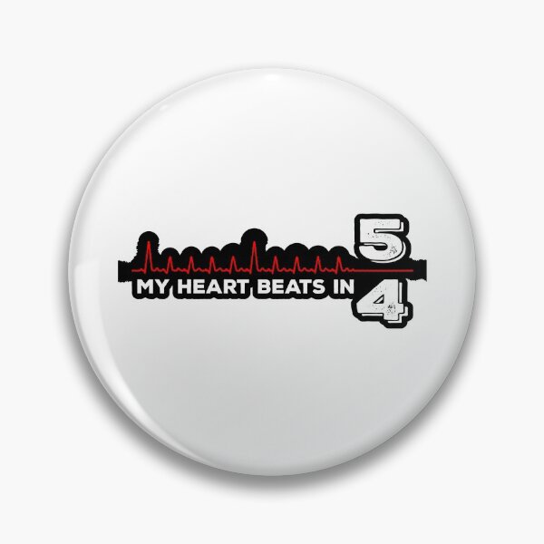 Item preview, My Heart Beats in 5/4 - for Drummers (white text bordered) designed and sold by Kendall Anderson.
