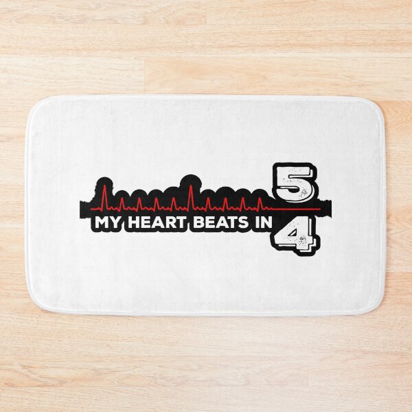 Item preview, My Heart Beats in 5/4 - for Drummers (white text bordered) designed and sold by Kendall Anderson.