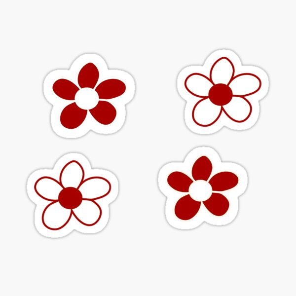 Item preview, Red and white flowers designed and sold by becca-sullivan.