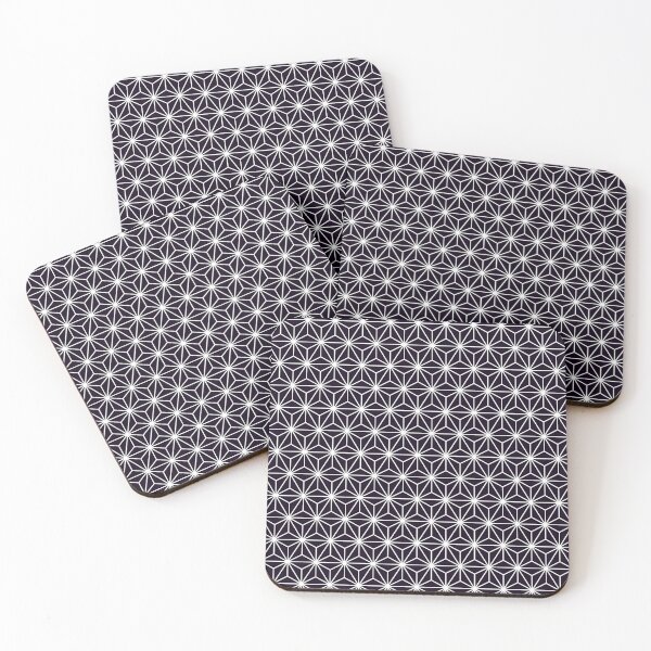 Aperçu de l'œuvre Jet Black Asanoha - Motif traditionnel japonais créée et vendue par KinitaDesign.