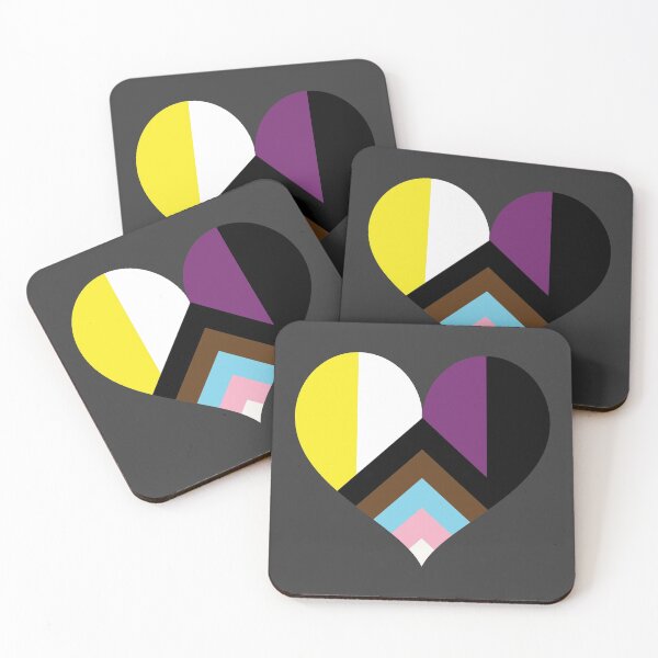 Item preview, Non-Binary Pride Flag Heart - Rebooted Progress Pride - Transgender - BIPOC designed and sold by UBUCO.