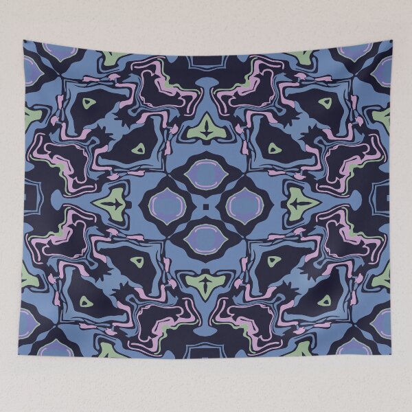 Item preview, Cosmic Carnival Blue Green Pink Purple Black designed and sold by Sector18.