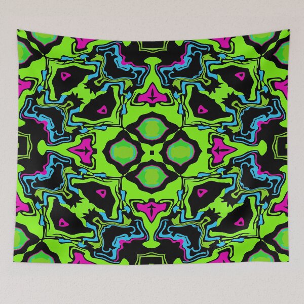 Item preview, Cosmic Carnival Bright Green Pink Blue Black designed and sold by Sector18.