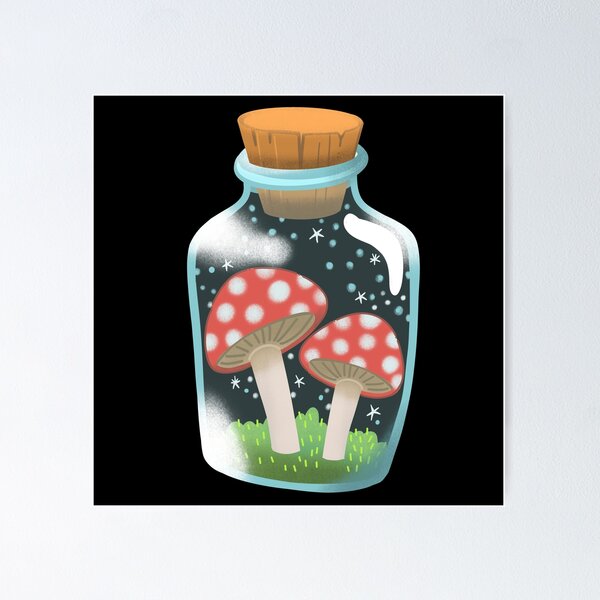 Item preview, Mushrooms in a glass jar designed and sold by jazzydevil.