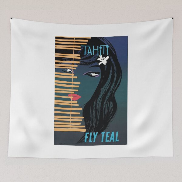 Artikelvorschau, 1958 TAHITI Fly Teal Airline Werbeplakat entworfen und verkauft von retrographics.
