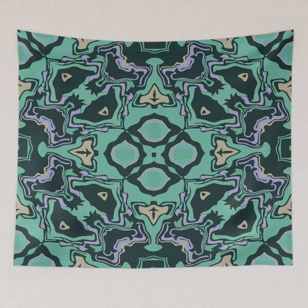 Item preview, Cosmic Carnival Green Purple Blue Tan Black designed and sold by Sector18.