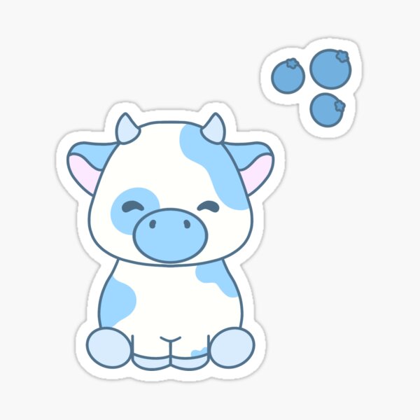 Blueberry Cow Stickers Redbubble