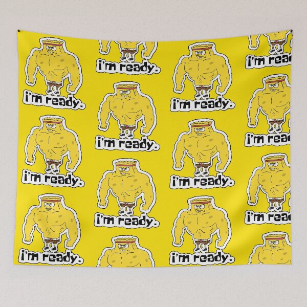 Item preview, “I’m ready” Buff Spongebob  designed and sold by Cyanne Jones.