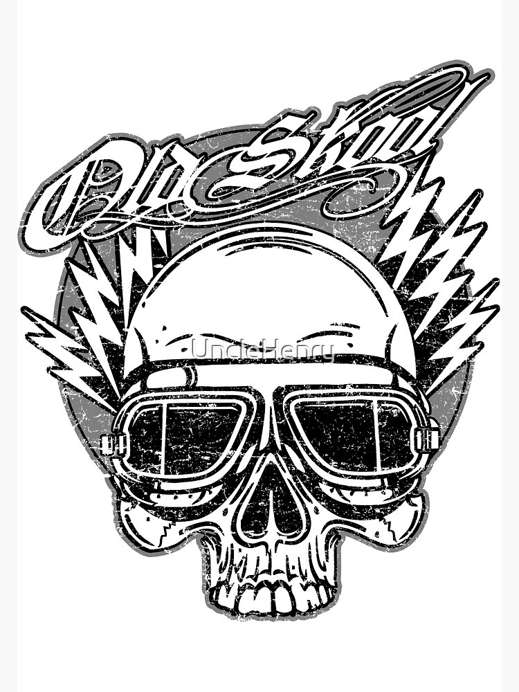 Old Skool Skull Design in grey Art Print for Sale by UncleHenry Redbubble