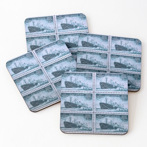 Item preview, US Marine Peace and War 1946 Vintage Postage Stamp designed and sold by Factory57.