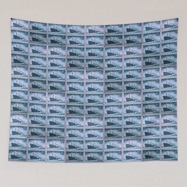 Item preview, US Marine Peace and War 1946 Vintage Postage Stamp designed and sold by Factory57.