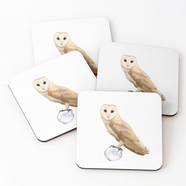 Item preview, Barn Owl Perched on a Glass Ball designed and sold by TinkerandBone.