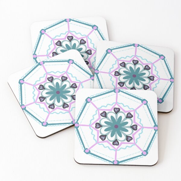 Item preview, 1 Turquoise and rose Mandela designed and sold by Ruthanndesigns.
