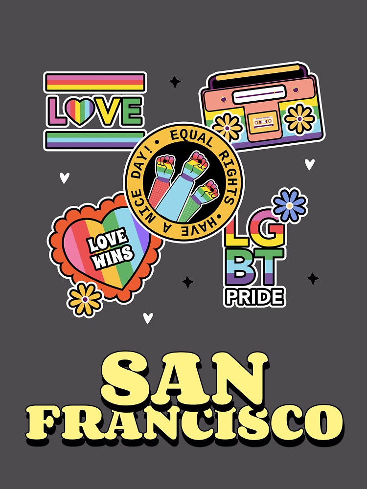 Thumbnail 6 von 6, Premium Oversized Pullover, San Francisco Gay Pride LGBT and LGBTI Gift T-Shirt for Gay Parade and Rainbow Colors with Hearts, Flowers, Glasses, Pride, Moon, Ass, Rainbox, Equal Rights, Gay Colors, Gay Flag designt und verkauft von AbsurdStore.