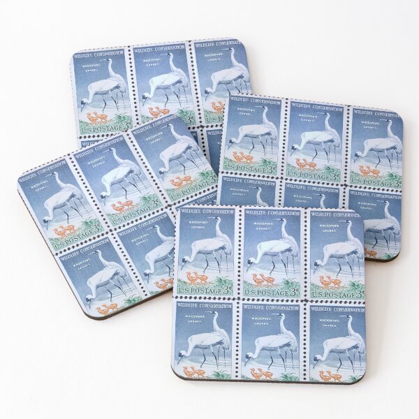 Item preview, Whooping Crane, Wildlife Conservation 1957 Vintage Postage Stamp designed and sold by Factory57.