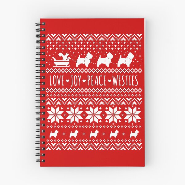 Item preview, Love Joy Peace Westies | West Highland White Terriers Christmas Holiday Pattern designed and sold by Jenn Inashvili.