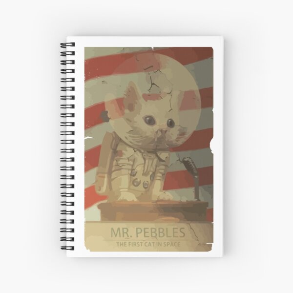 Mr. Pebbles - The first cat in space Spiral Notebook