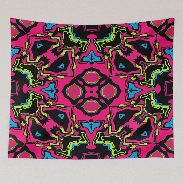 Item preview, Cosmic Carnival Pink Blue Yellow Red Black designed and sold by Sector18.