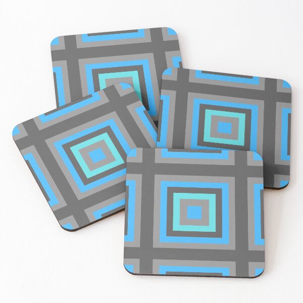 Item preview, Turquoise and Grey Squares designed and sold by JazzPWall.