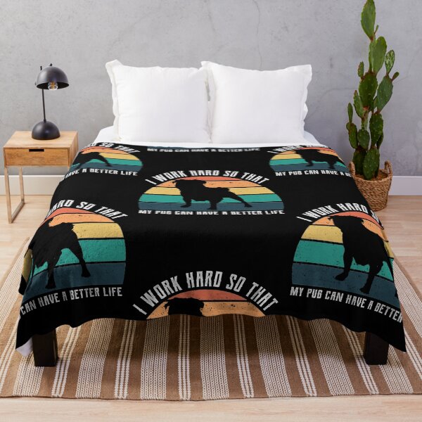 Item preview, Retro I work hard so that my pug can have a better life design designed and sold by DesignsVault.