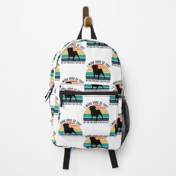 Item preview, Retro I work hard so that my pug can have a better life designed and sold by DesignsVault.