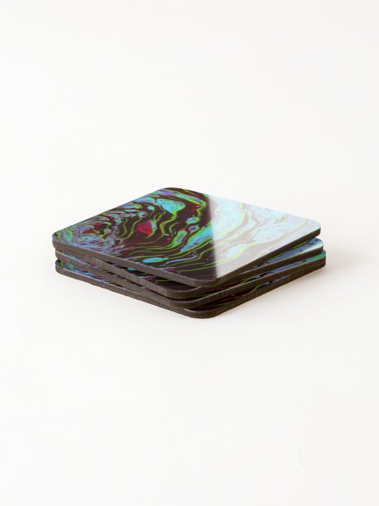 Thumbnail 4 of 5, Coasters (Set of 4), Neon Chameleon designed and sold by RewskiPhotos.