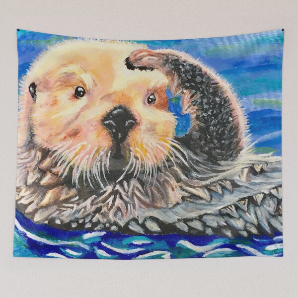 Artikelvorschau, Flauschige Seeotter-Acrylmalerei entworfen und verkauft von Lady-Lilac.
